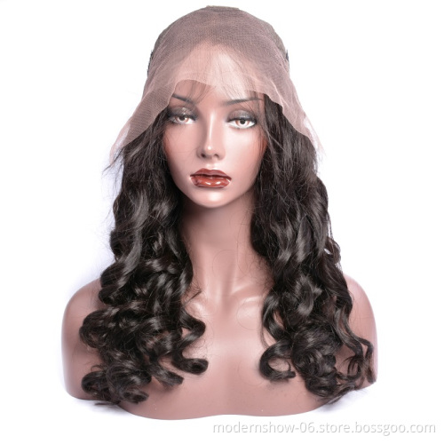 Natural black color 13*4  lace front wig wholesale quality human hair lace wigs